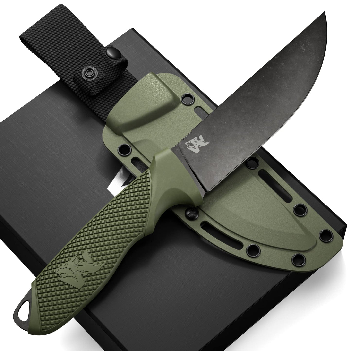 ODENWOLF Frontier D2 Steel Survival Knife - Full Tang with Tactical Sheath